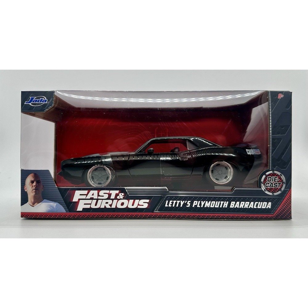 Jada Fast & Furious Letty's 1970 Plymouth Barracuda Black 1:24 #97195 New